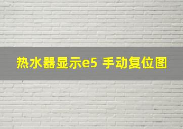 热水器显示e5 手动复位图